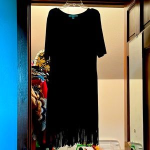 Karen Kane Black dress with fringe!